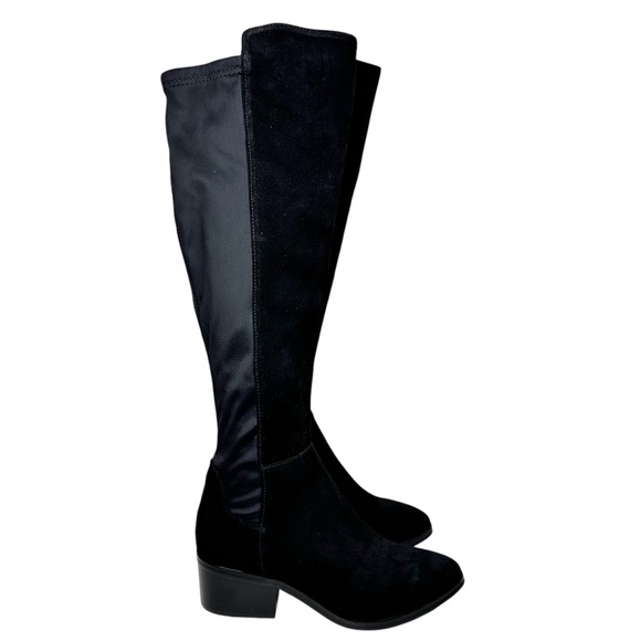 Blondo NEW Gallo Knee High Black Suede Boots Block Heel SZ 6.5 Waterproof - Picture 5 of 16